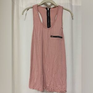 POL Pink Sleeveless Top with Zipper Pocket and Detail NWT